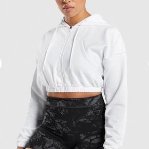 GSxKKfit white cropped zip up